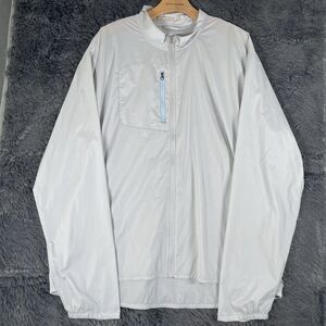 Peter Millar Featherweight Windbreaker Jacket Men's XXL Gray Long Sleeve Zip Poc